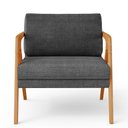 Ver imagem 6 de Kit 4 Poltrona Decorativa para Sala Pietra Estrutura de Madeira L02 Linho Cinza Escuro - Lyam