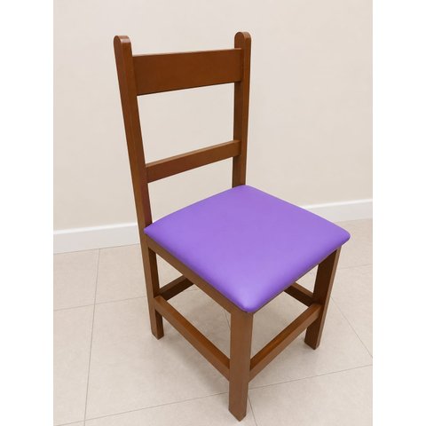 Cadeira de Jantar Estofada Itália - Marrom - Roxo