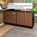Ver mais imagens de Escrivaninha em L com 2 Portas e 3 Gavetas Multimóveis Crrui-ESC005 Preto/Madeirado