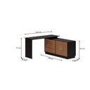Ver imagem 4 de Escrivaninha em L com 2 Portas e 3 Gavetas Multimóveis Crrui-ESC005 Preto/Madeirado