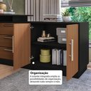 Ver imagem 6 de Escrivaninha em L com 2 Portas e 3 Gavetas Multimóveis Crrui-ESC005 Preto/Madeirado