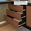 Ver imagem 3 de Escrivaninha em L com 2 Portas e 3 Gavetas Multimóveis Crrui-ESC005 Preto/Madeirado