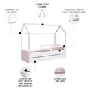 Ver imagem 3 de Cama Infantil Casinha com 2 Gavetas Infix C06 Branco/rosa - Mpozenato