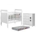 Ver imagem 1 de Berço Americano Soninho com Cômoda Life Branco Acetinado Colchão Americano Sleep - Tigus