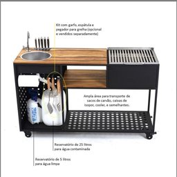 Churrasqueira Móvel Luxo Com Pia Completa (b-grill Cp 01) - 8