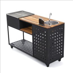 Churrasqueira Móvel Luxo Com Pia Completa (b-grill Cp 01) - 1