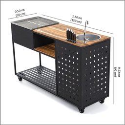 Churrasqueira Móvel Luxo Com Pia Completa (b-grill Cp 01) - 9