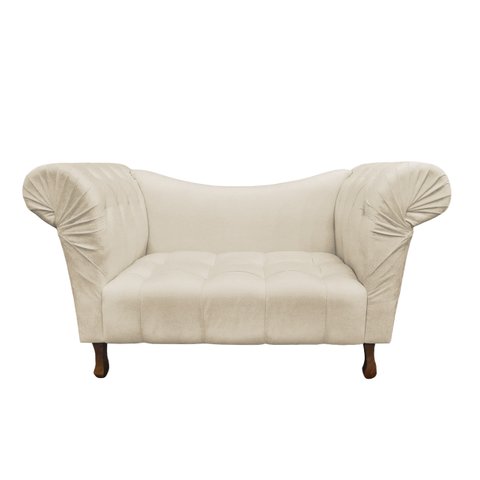 Recamier Divã Rio 1,50m Suede Bege - Dominic Decor