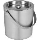 Ver imagem 3 de Balde Gelo para Bebida Decorativa Parede Dupla Home&co com Pegador Inox 1,8l 15x15x15cm Prata