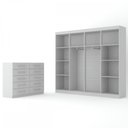 Ver imagem 5 de Guarda-Roupa Casal 8 Portas e Cômoda 10 Gavetas Branco - Pm