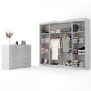 Ver mais imagens de Guarda-Roupa Casal 8 Portas e Cômoda 10 Gavetas Branco - Pm