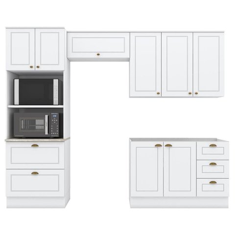 Cozinha Modulada 4 Pecas 272 Cm Ce373 Americana Branco Calcare Henn Branco Calcare