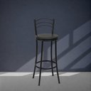 Ver imagem 4 de Kit 6 Banquetas Altas Pretas com Assento Estofado e Encosto para Bancada Cozinha Preto