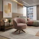 Ver imagem 2 de Poltrona Decorativa Chair Veludo Rosé Premium Giratória Sala Dekorien