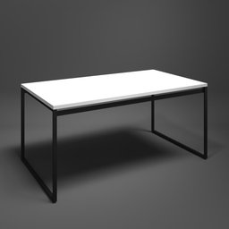 Mesa Branca para 4 Lugares Madeira Metal Sala de Jantar Cozinha Retangular Base Preta 160x90cm - 7