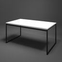 Ver mais imagens de Mesa Branca para 4 Lugares Madeira Metal Sala de Jantar Cozinha Retangular Base Preta 160x90cm