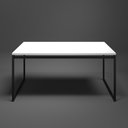 Ver imagem 6 de Mesa Branca para 4 Lugares Madeira Metal Sala de Jantar Cozinha Retangular Base Preta 160x90cm