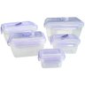 Conjunto de Potes Herméticos 5 Unidades Retangular M - Lilás - 4