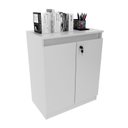 Ver imagem 3 de Balcão para Escritório 60cm com 1 Prateleira 2 Portas e Chave ME4149 Branco