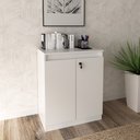 Ver imagem 2 de Balcão para Escritório 60cm com 1 Prateleira 2 Portas e Chave ME4149