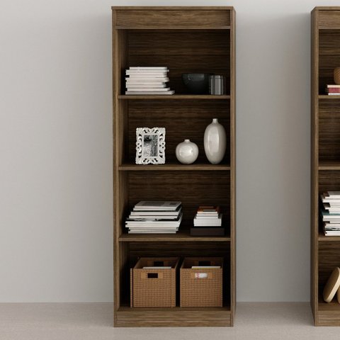 Estante de Livros 60CMX161CM 3 Prateleiras ME4150 Marrom/Nogal