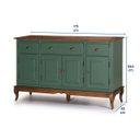 Ver imagem 4 de Balcão Buffet 4 Portas 3 Gavetas 60805 Hannover Linz Móveis - Verde Musgo/imbuia Glazer