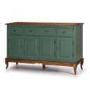 Ver imagem 1 de Balcão Buffet 4 Portas 3 Gavetas 60805 Hannover Linz Móveis - Verde Musgo/imbuia Glazer