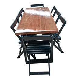 Conjunto de Mesa Jantar 200x80 Gourmet com 8 Cadeiras Castanho - Preto - 13