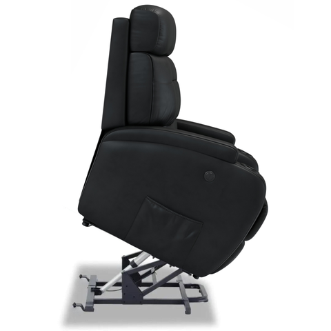 Poltrona do Papai Reclinável com Elevador Lift Pós Cirurgico em Corino Cor Preto- Modelo Florença