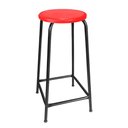 Ver imagem 1 de Banco Alto 75 Cm de Metal Assento Plástico Empilhável Preta:vermelho