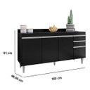 Ver imagem 4 de Balcão para Cozinha 160 cm com Tampo 4 Portas Lena Preto