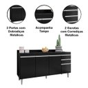 Ver imagem 3 de Balcão para Cozinha 160 cm com Tampo 4 Portas Lena Preto