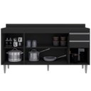 Ver imagem 2 de Balcão para Cozinha 160 cm com Tampo 4 Portas Lena Preto