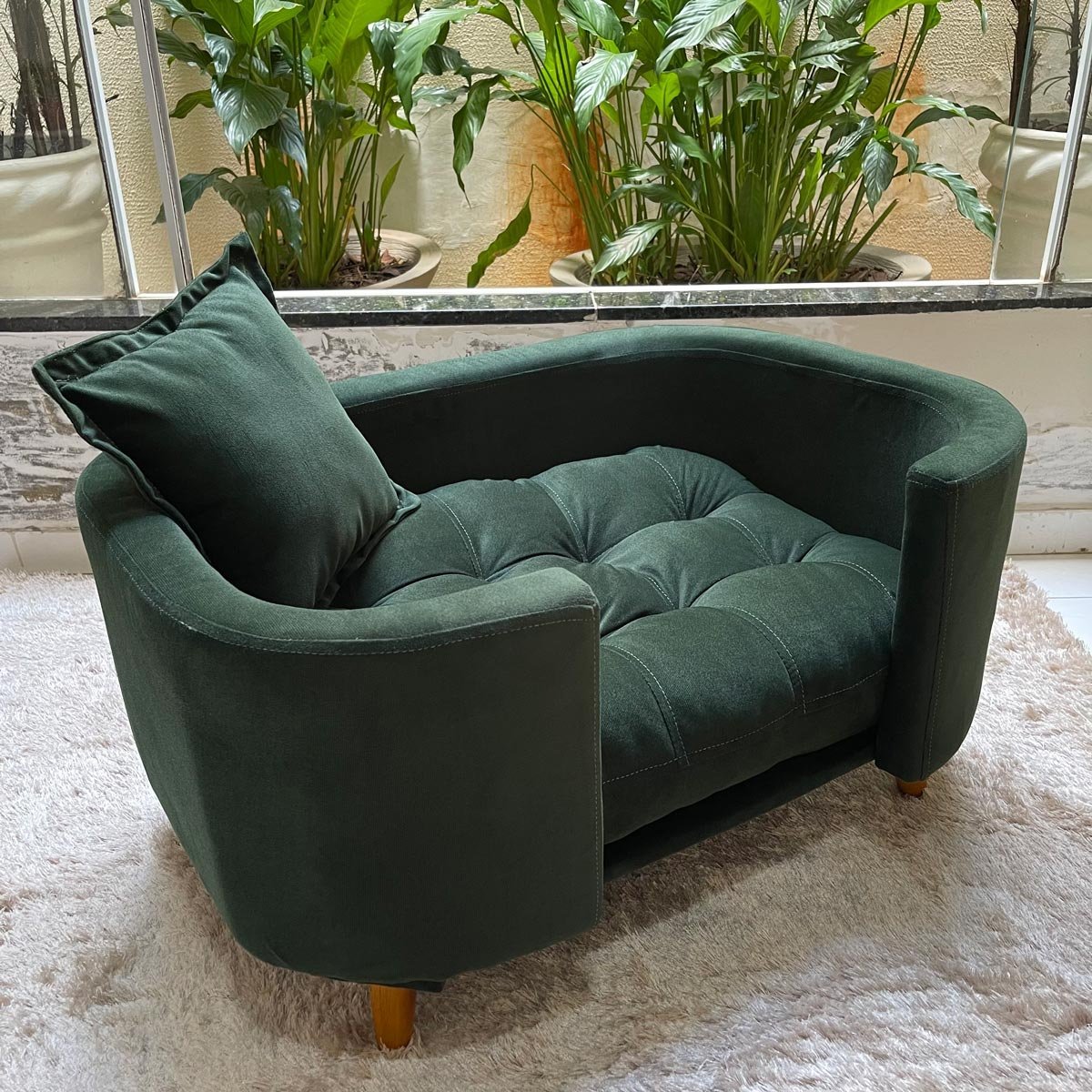 Sofá Caminha Pet Luxo em Sued Premium:verde Musgo - 4