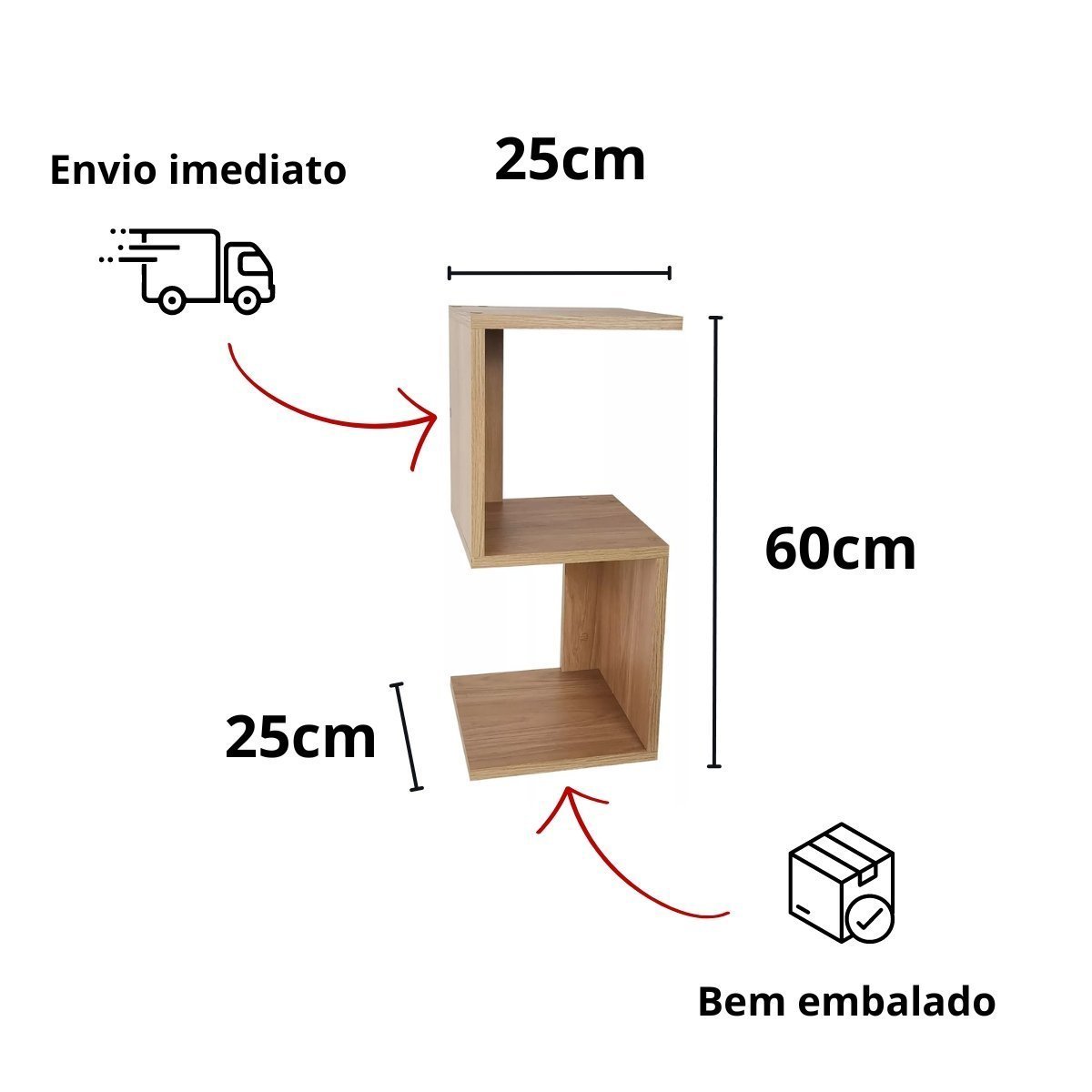 Mesa de Cabeceira Moderna Quarto S ou Z Mdf Decorativa:amadeirado - 4