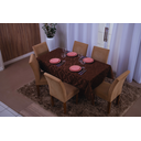 Ver imagem 1 de toalha de mesa retangular 6 lugares jacquard 1,35x2,00:marrom