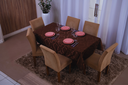 Ver imagem 1 de toalha de mesa retangular 6 lugares jacquard 1,35x2,00:marrom