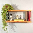 Ver imagem 1 de Prateleira Dual 60cm Industrial Carvalho e Preto