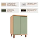 Ver imagem 3 de Kit Armário Aéreo e Balcão 100% MDF 60 cm 2 Portas Lótus Carvalho/Verde
