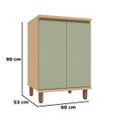 Ver imagem 5 de Kit Armário Aéreo e Balcão 100% MDF 60 cm 2 Portas Lótus Carvalho/Verde