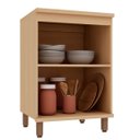 Ver imagem 7 de Kit Armário Aéreo e Balcão 100% MDF 60 cm 2 Portas Lótus Carvalho/Verde
