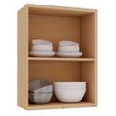 Ver imagem 6 de Kit Armário Aéreo e Balcão 100% MDF 60 cm 2 Portas Lótus Carvalho/Verde
