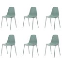 Ver imagem 1 de Kit 6 Cadeiras Miami Abi Fratini Polipropileno Cor Verde Aloe Base em Aço com Pintura Epóxi Verde