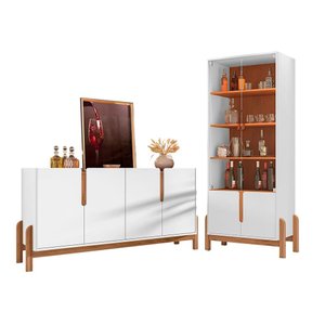 Conjunto Buffet e Cristaleira Jayce - Branco