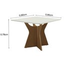 Ver imagem 3 de Conjunto Mesa de Jantar com Vidro e 4 Cadeiras 90cm Multimóveis Crljm-CON024 Madeirado/Bege