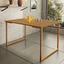 Ver imagem 2 de Mesa de Jantar Steel Estilo Industrial Pés de Aço 120x80cm Cobre/naturale