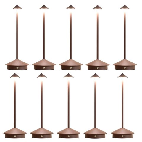 Luminaria de Mesa Led Kit 10 Uni Abajur 3 Tons Controle de Intensidade Bateria Recarregavel Usb Touc