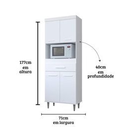 Cozinha Duda Cor:branco - Armário para Cozinha - Mizza Decor - 4