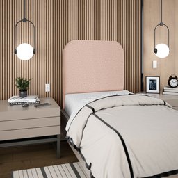 Cabeceira Estofada Queen Alana 90cm Linho Rosé - 3