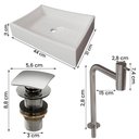 Ver imagem 4 de Gabinete Troia Cuba Dalla Branca Torneira Inox Valvula Click Preto Fosco/naturale